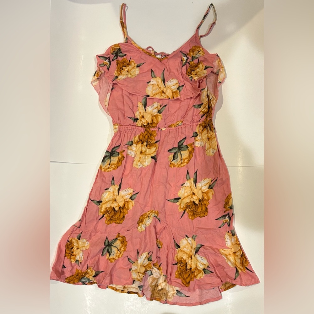 Ruffled Pink Multicolored Sundress